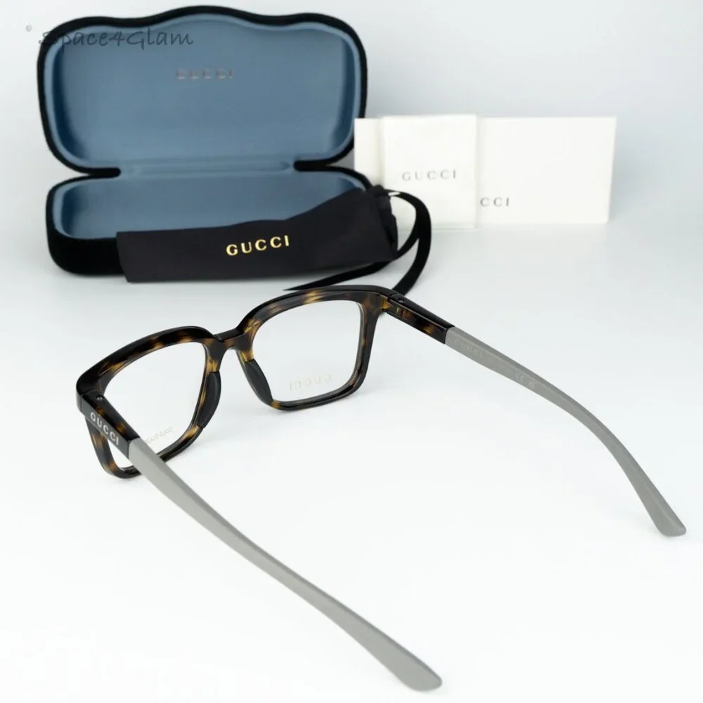 BRAND NEW Gucci GG1738O 002 Havana Grey Demo Unisex Square Eyeglasses GG 1738O